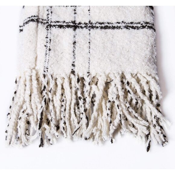 Women's  Ia-white Scarf Winter Double-Layer Neck Warmer Knit Fleece Lined Circle - Picture 2 of 7